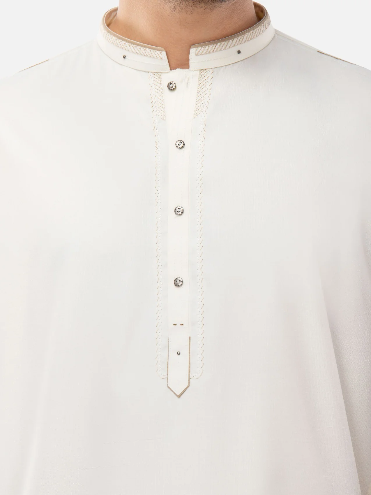 Men's Cream Shalwar Kameez - EMTKS21S-40918 - Image 3