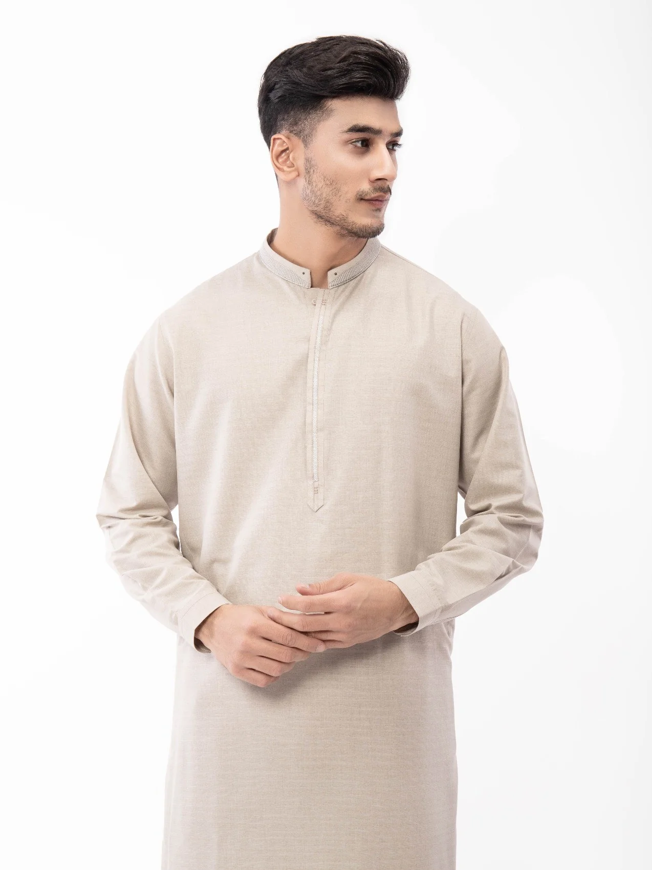 Men's Light Coffee Shalwar Kameez - EMTKS21S-40920 - Image 2