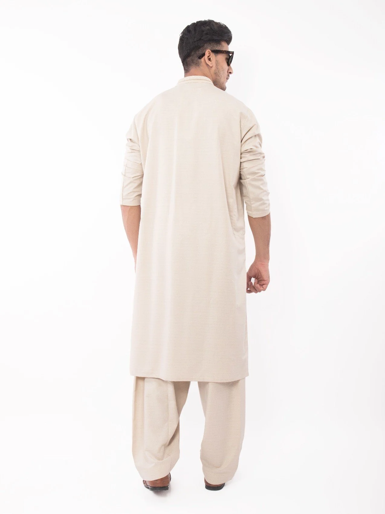 Men's Beige Shalwar Kameez - EMTKS21S-40921 - Image 3