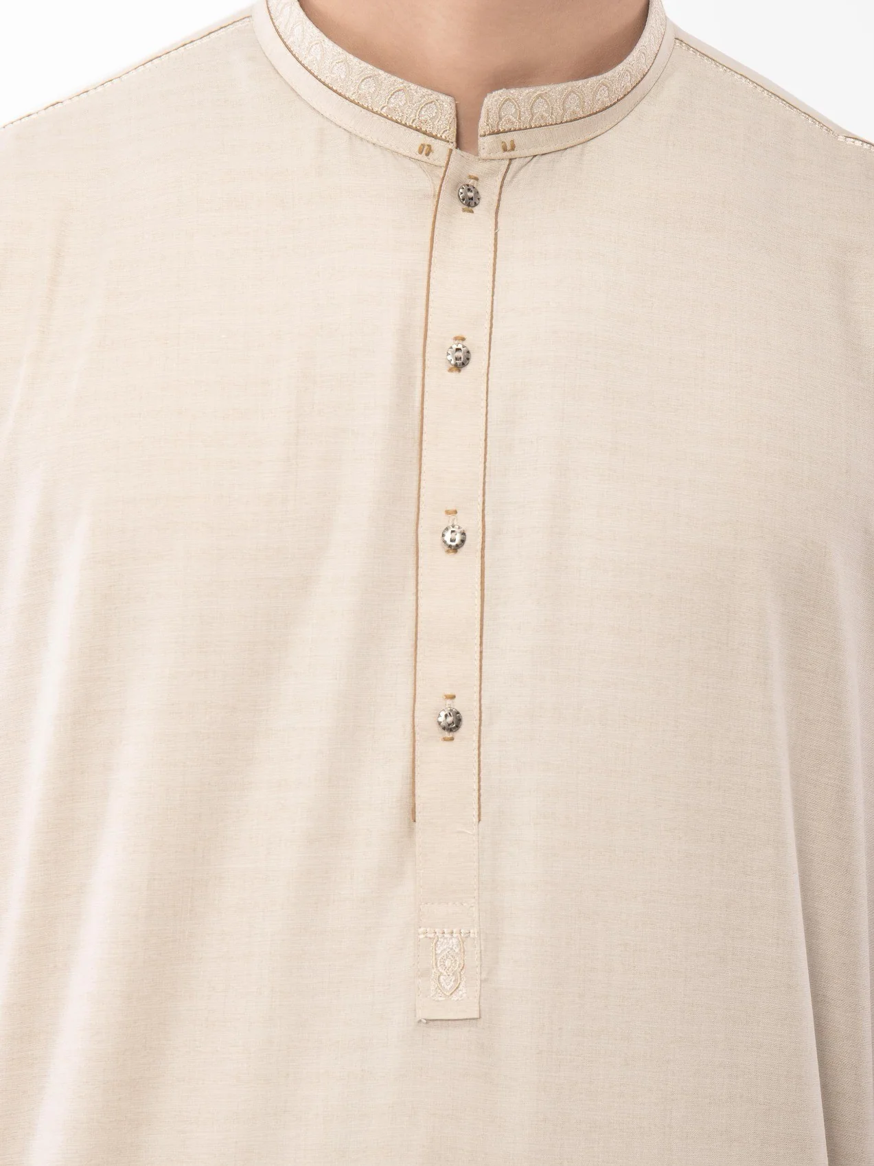 Men's Beige Shalwar Kameez - EMTKS21S-40921 - Image 4