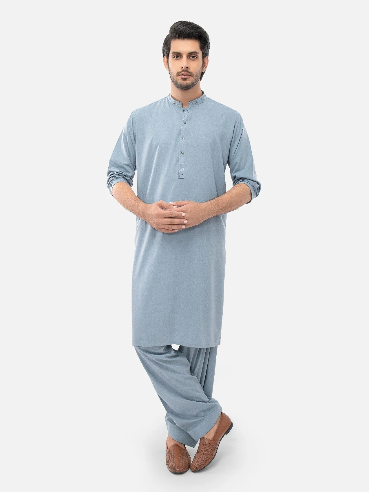 Men's Mid Blue Shalwar Kameez - EMTKS21S-40923