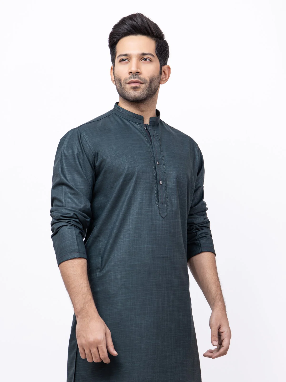 Men's Teal Shalwar Kameez - EMTKS21S-40936 - Image 2
