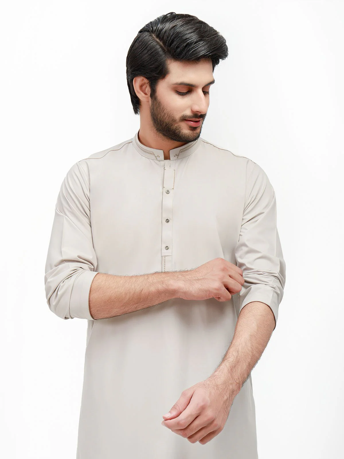Men's Light Coffee Shalwar Kameez - EMTKS22S-40941 - Image 2