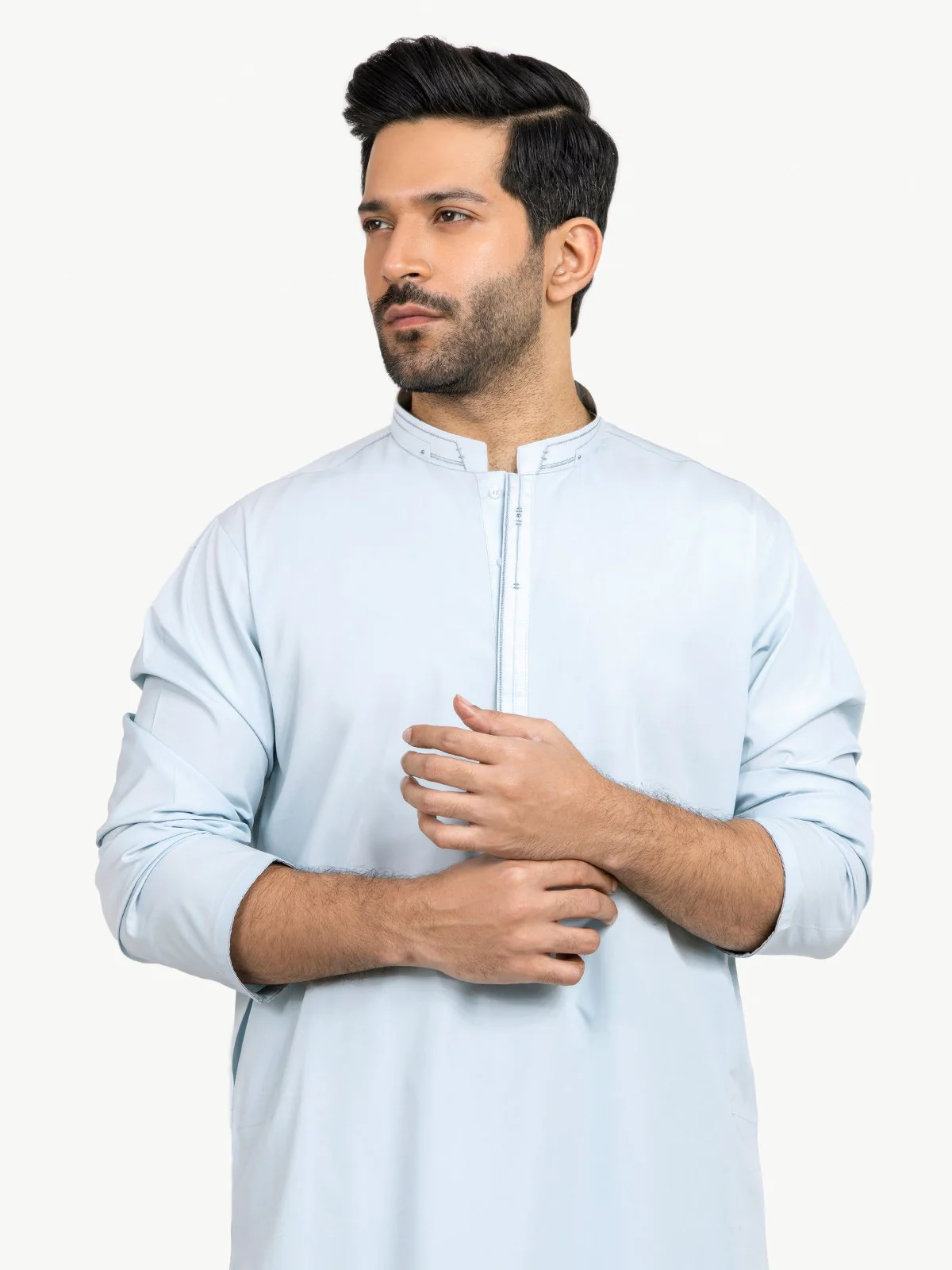 Men's Light Blue Shalwar Kameez - EMTKS22S-40944 - Image 2