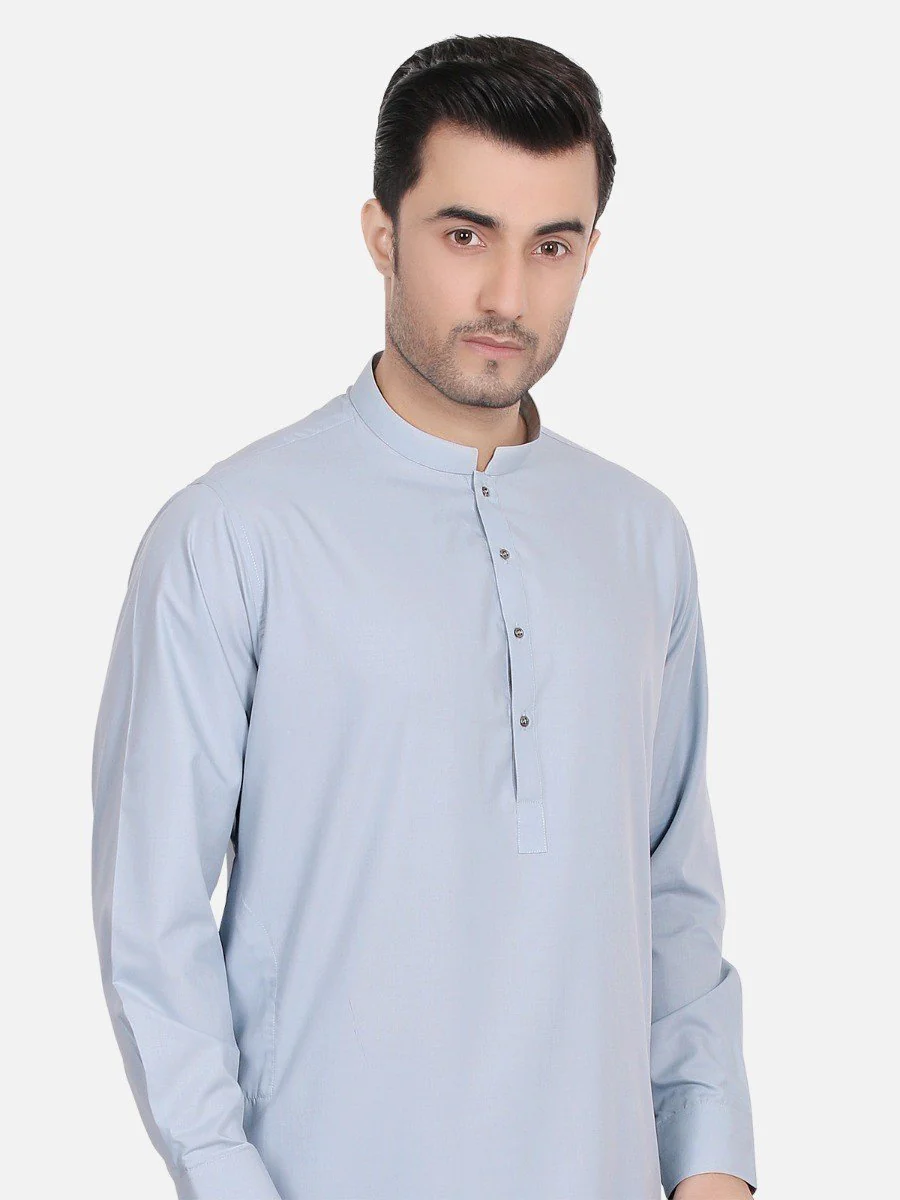 Men's Coffee Shalwar Kameez Plain - EMTKSP18S-40590 - Image 2