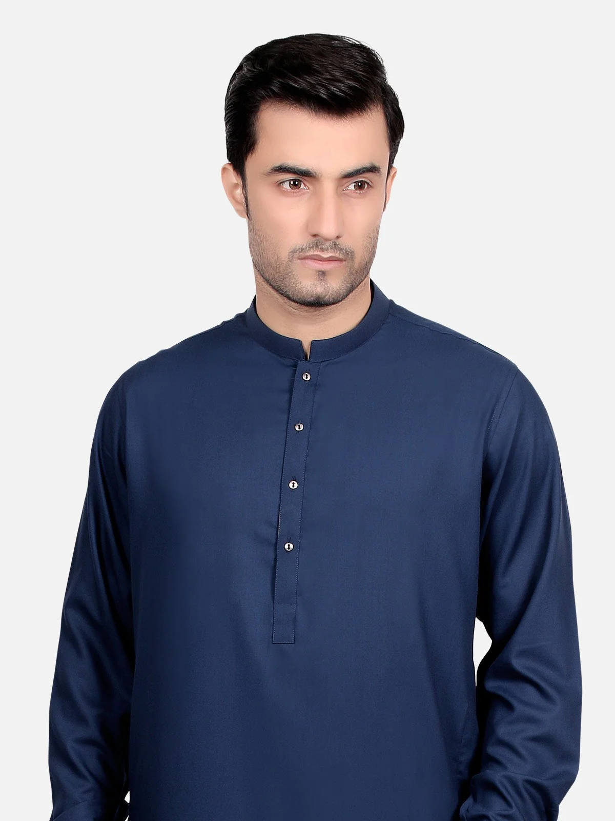 Men's Black Shalwar Kameez Plain - EMTKSP18S-40607 - Image 2