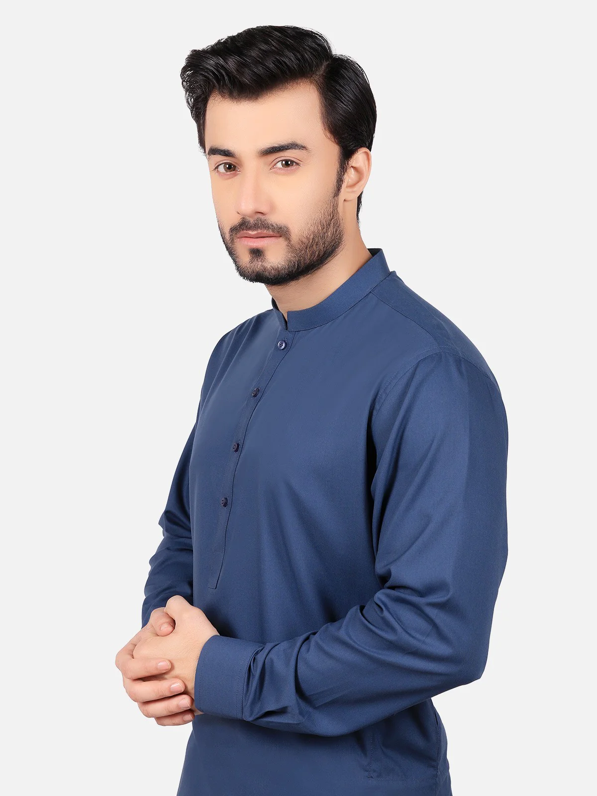 Men's Black Shalwar Kameez Plain - EMTKSP19S-40755 - Image 2