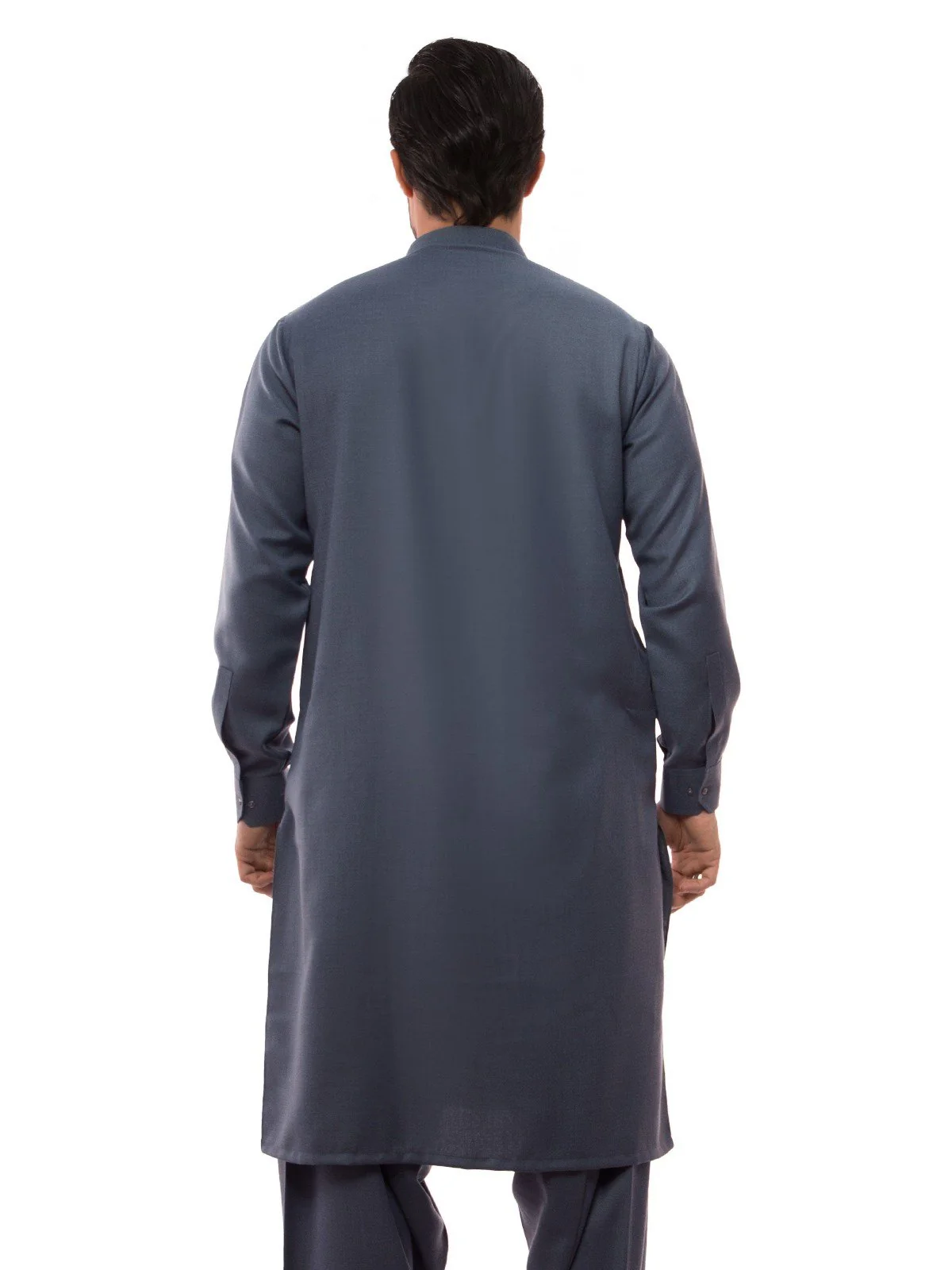 Men's Blue Shalwar Kameez Plain - EMTKSP19W-40833 - Image 3