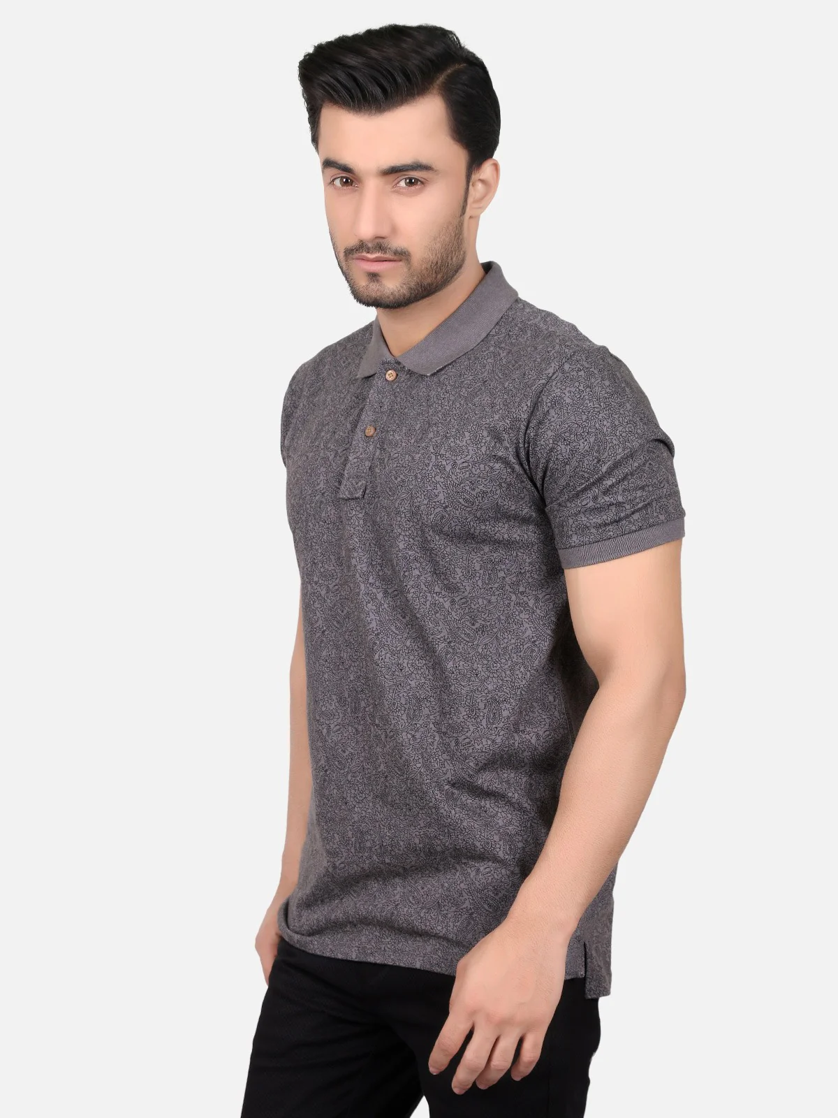 Men's Dark Grey Polo Shirt - EMTPS18-025 - Image 2