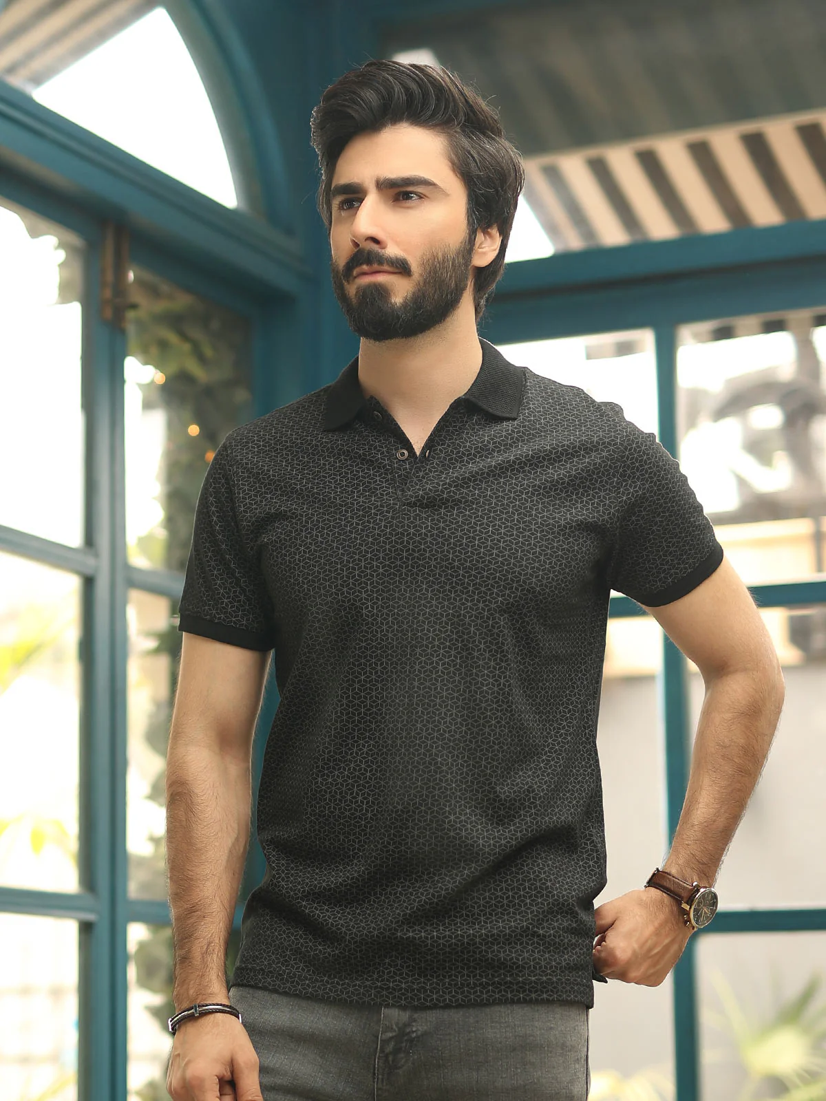 Men's Black & Grey Polo Shirt - EMTPS19-003 - Image 3