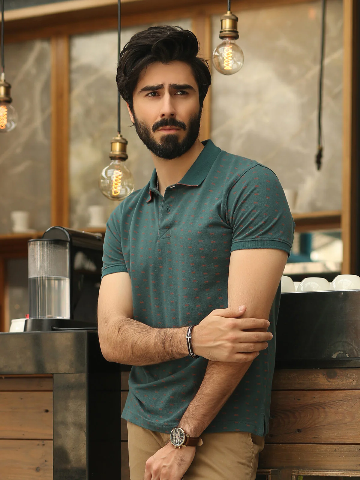 Men's Green Polo Shirt - EMTPS19-006 - Image 3