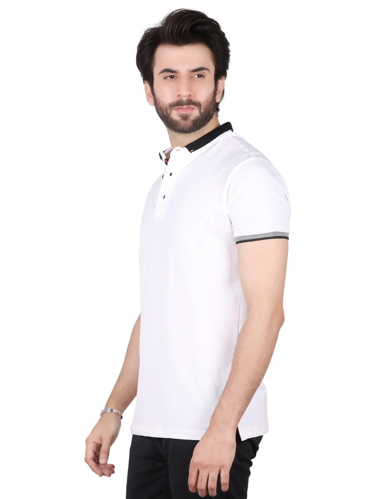 Men's White Polo Shirt - EMTPS19-010 - Image 2
