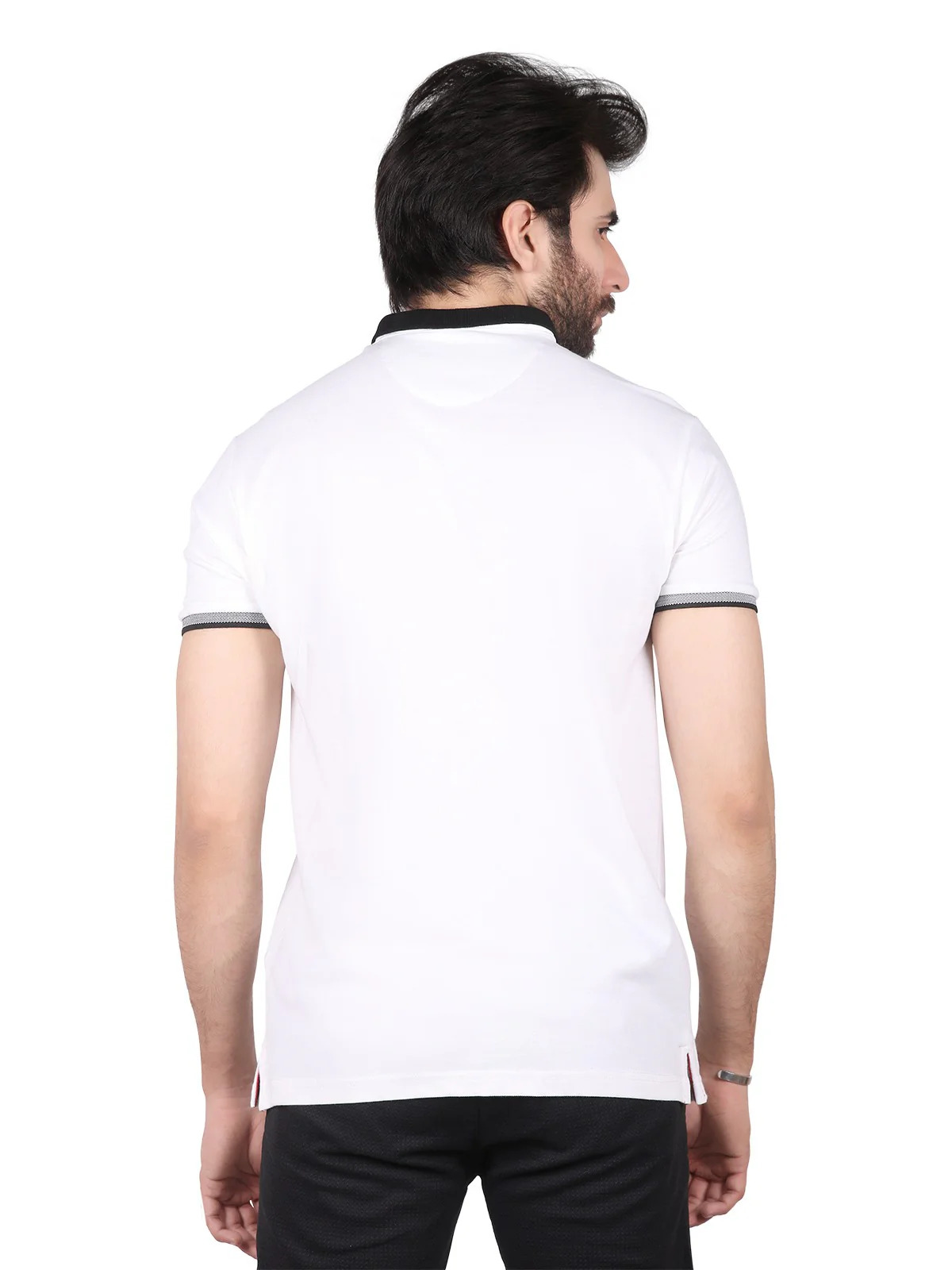 Men's White Polo Shirt - EMTPS19-010 - Image 3