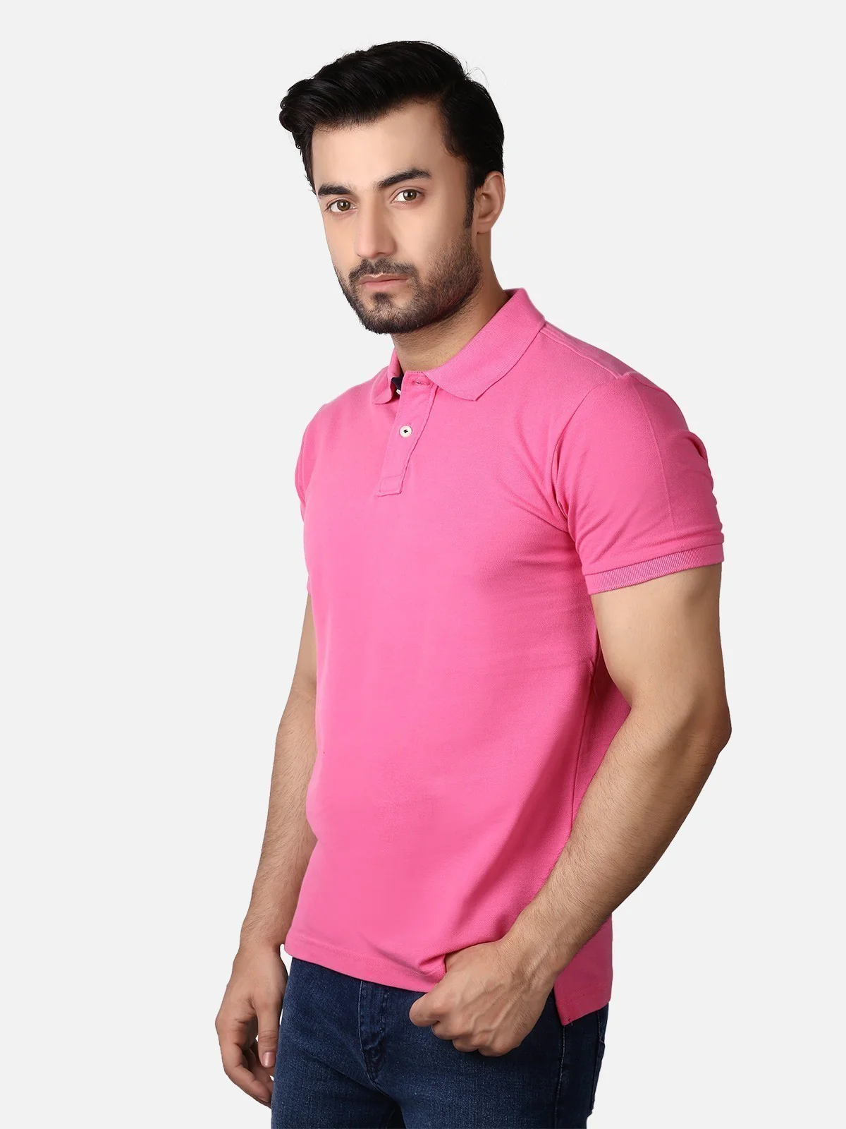 Men's Pink Polo Shirt - EMTPS19-011 - Image 2
