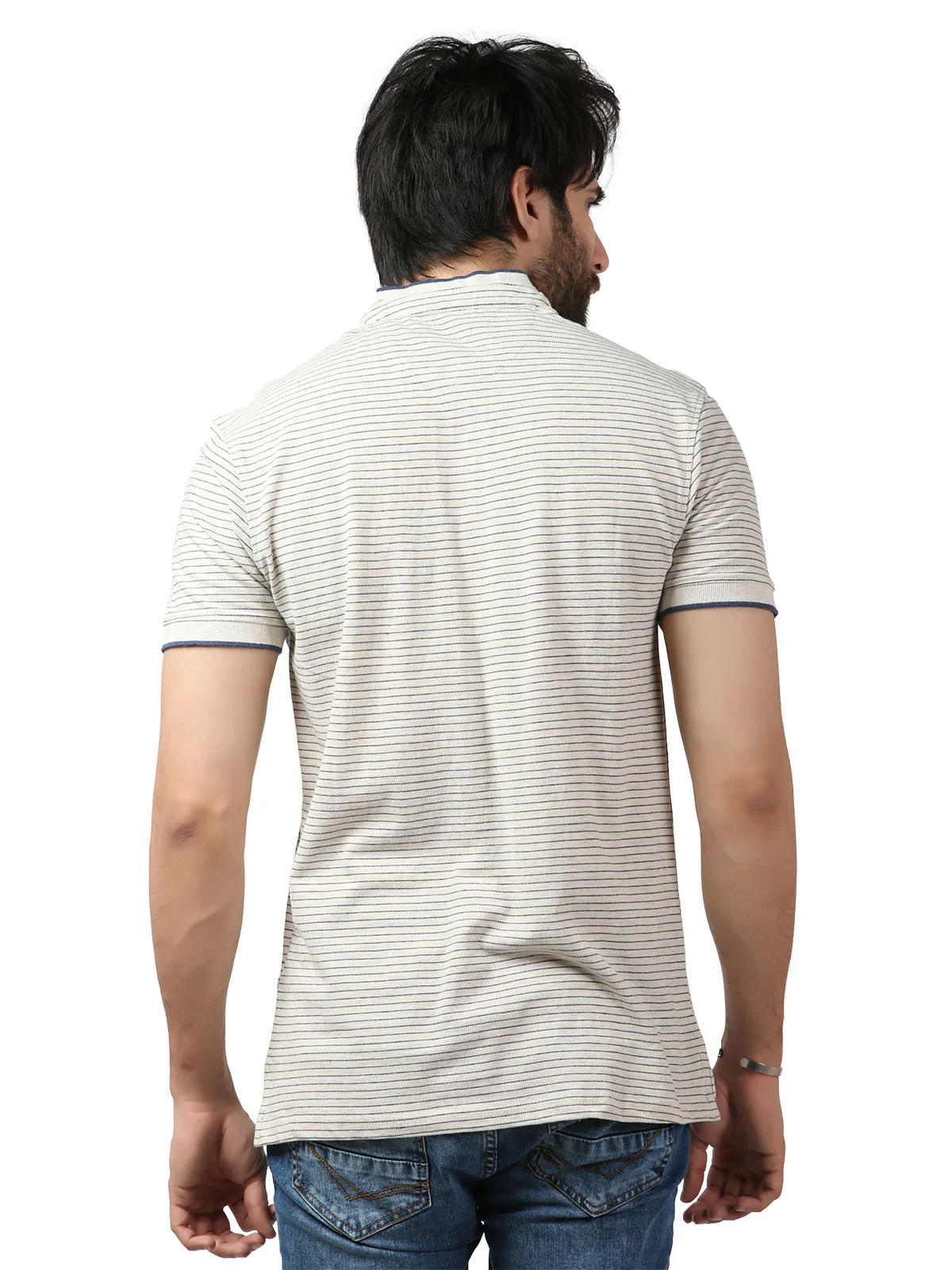 Men's Oatmeal Polo Shirt - EMTPS19-017 - Image 3