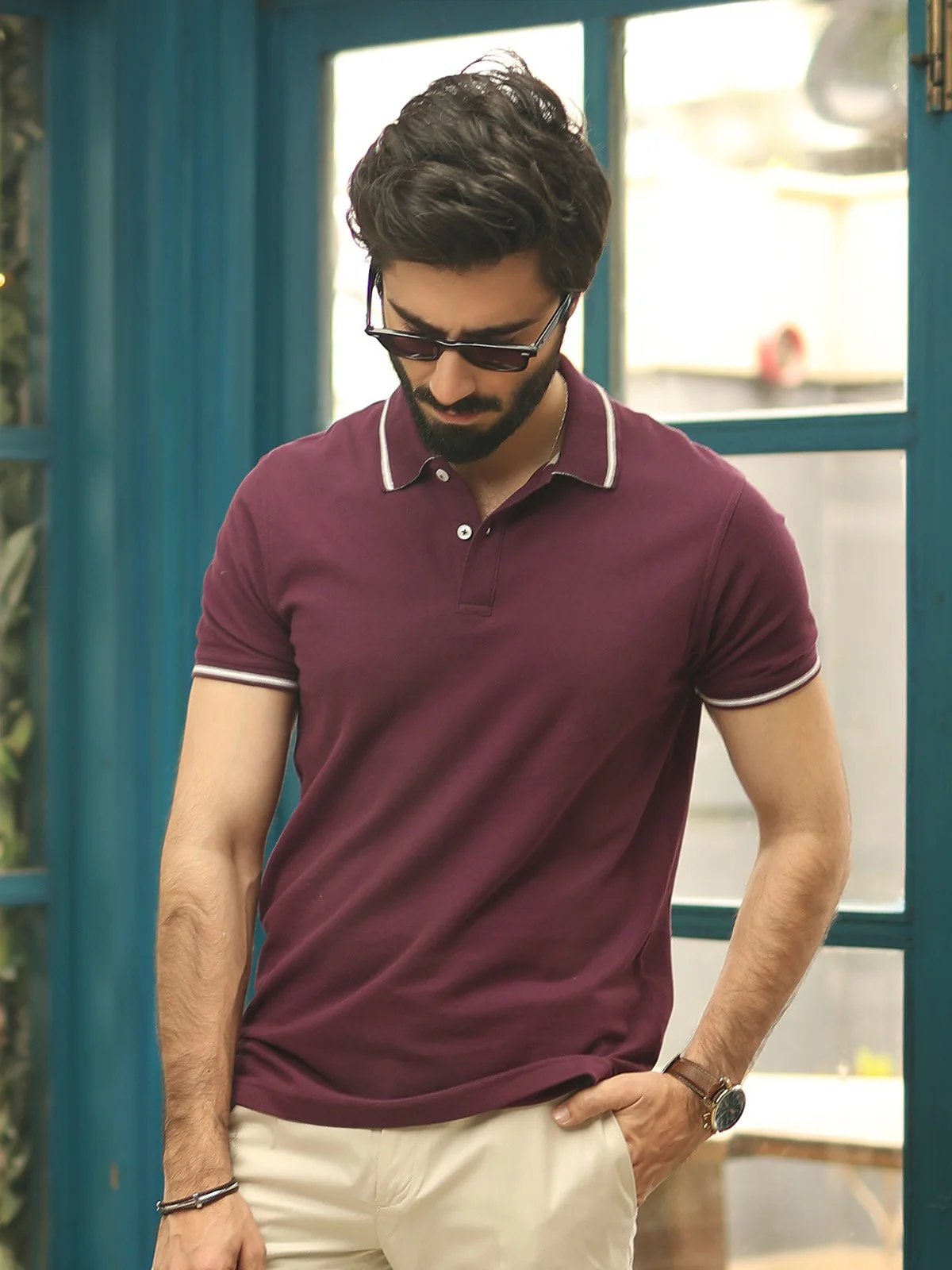 Men's Plum Polo Shirt - EMTPS19-021 - Image 5