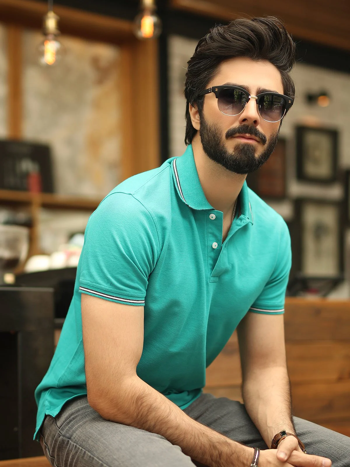 Men's Sea Green Polo Shirt - EMTPS19-024 - Image 2