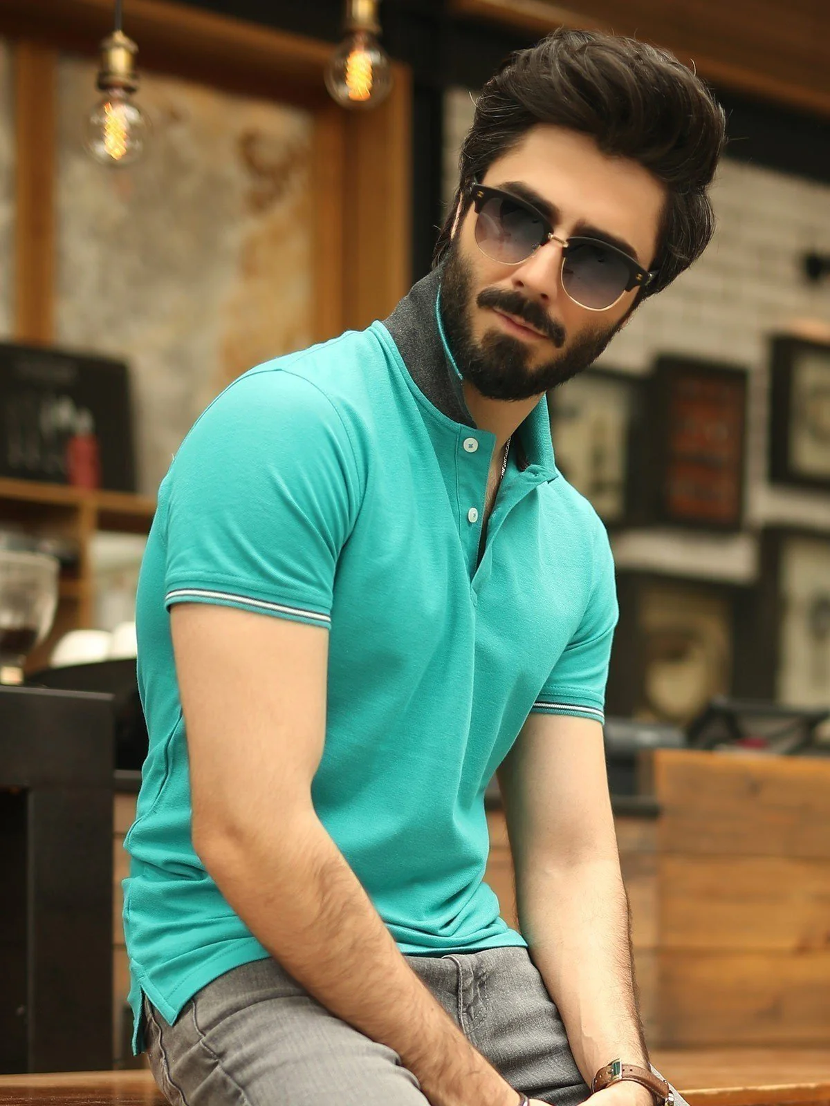 Men's Sea Green Polo Shirt - EMTPS19-024 - Image 4