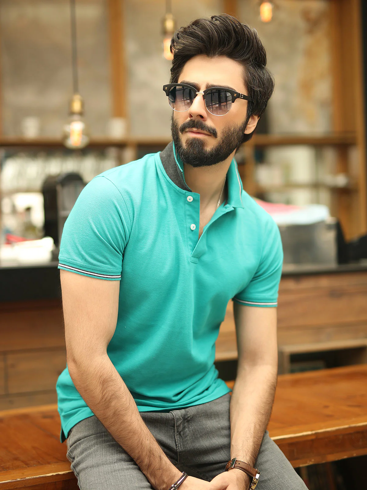 Men's Sea Green Polo Shirt - EMTPS19-024 - Image 5
