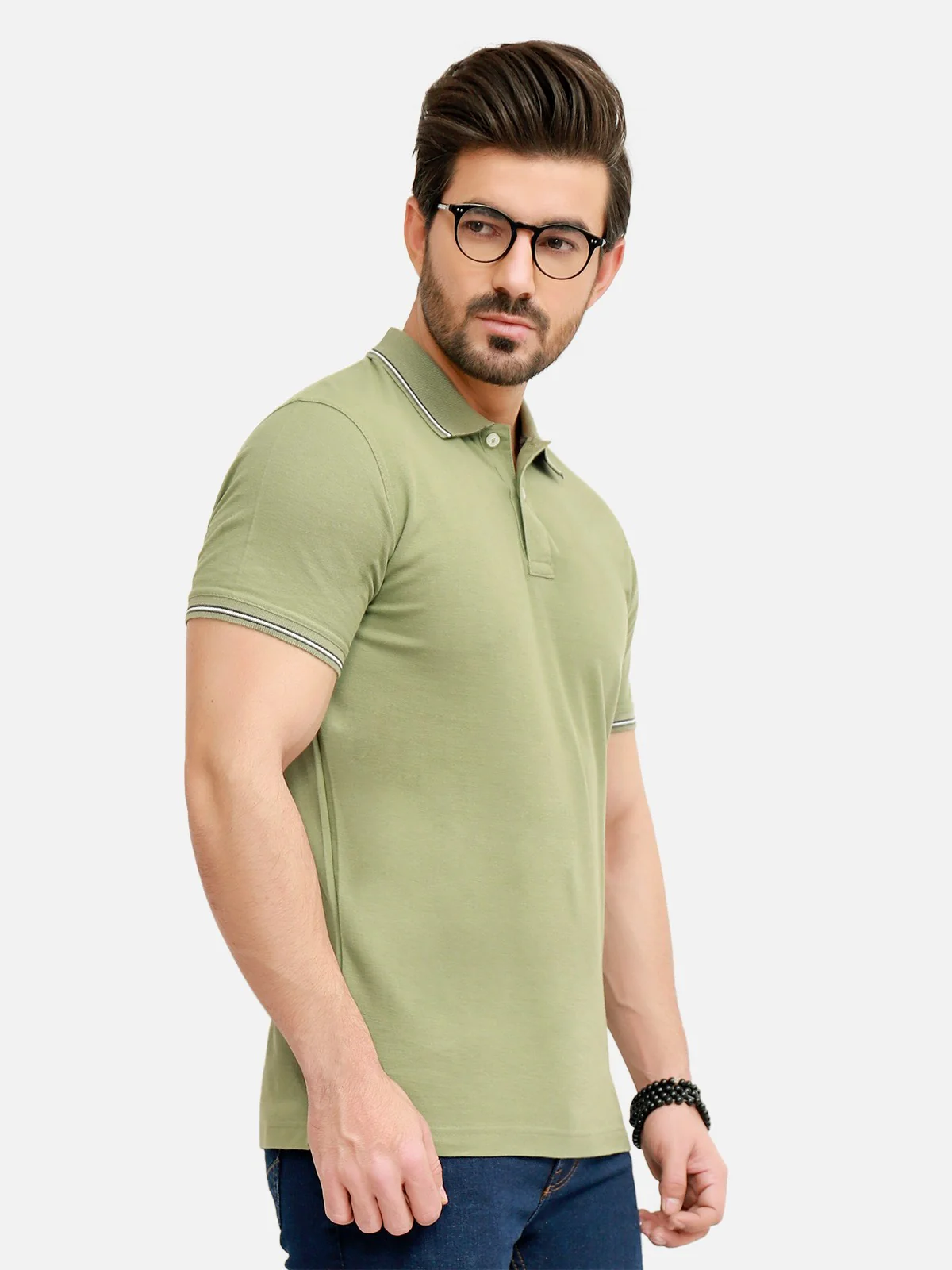 Men's Light Olive Polo Shirt - EMTPS19-025 - Image 2