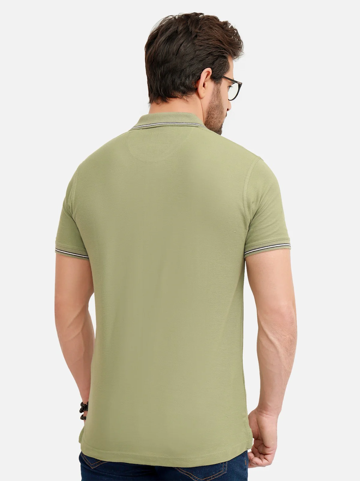 Men's Light Olive Polo Shirt - EMTPS19-025 - Image 3
