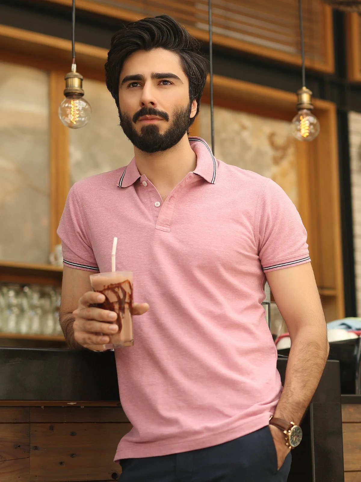 Men's Pink Lavender Polo Shirt - EMTPS19-028 - Image 2