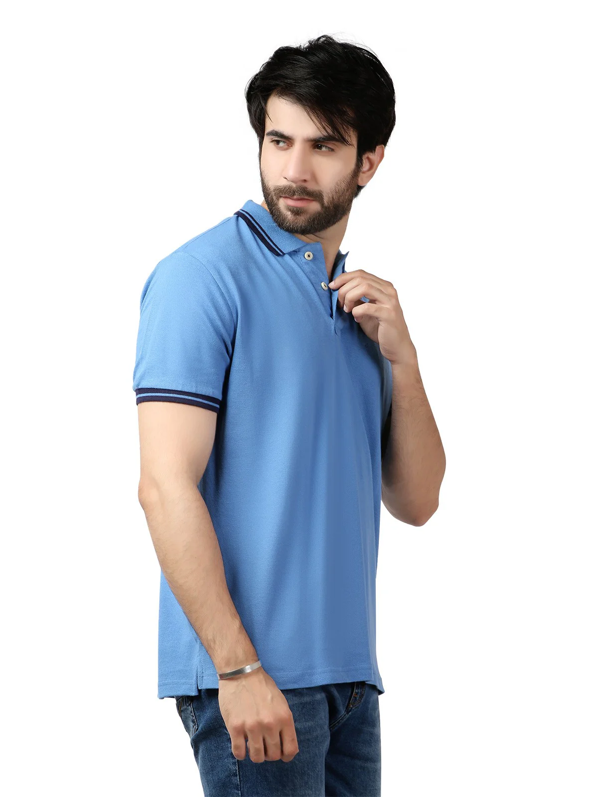 Men's Royal Blue Polo Shirt - EMTPS19-037 - Image 2
