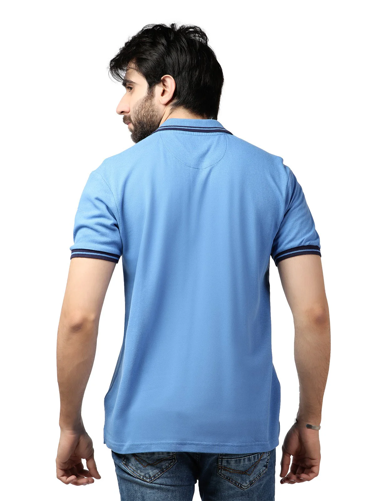 Men's Royal Blue Polo Shirt - EMTPS19-037 - Image 3