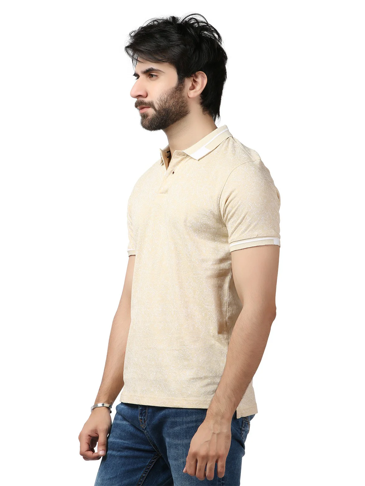 Men's Cream Polo Shirt - EMTPS19-043 - Image 2