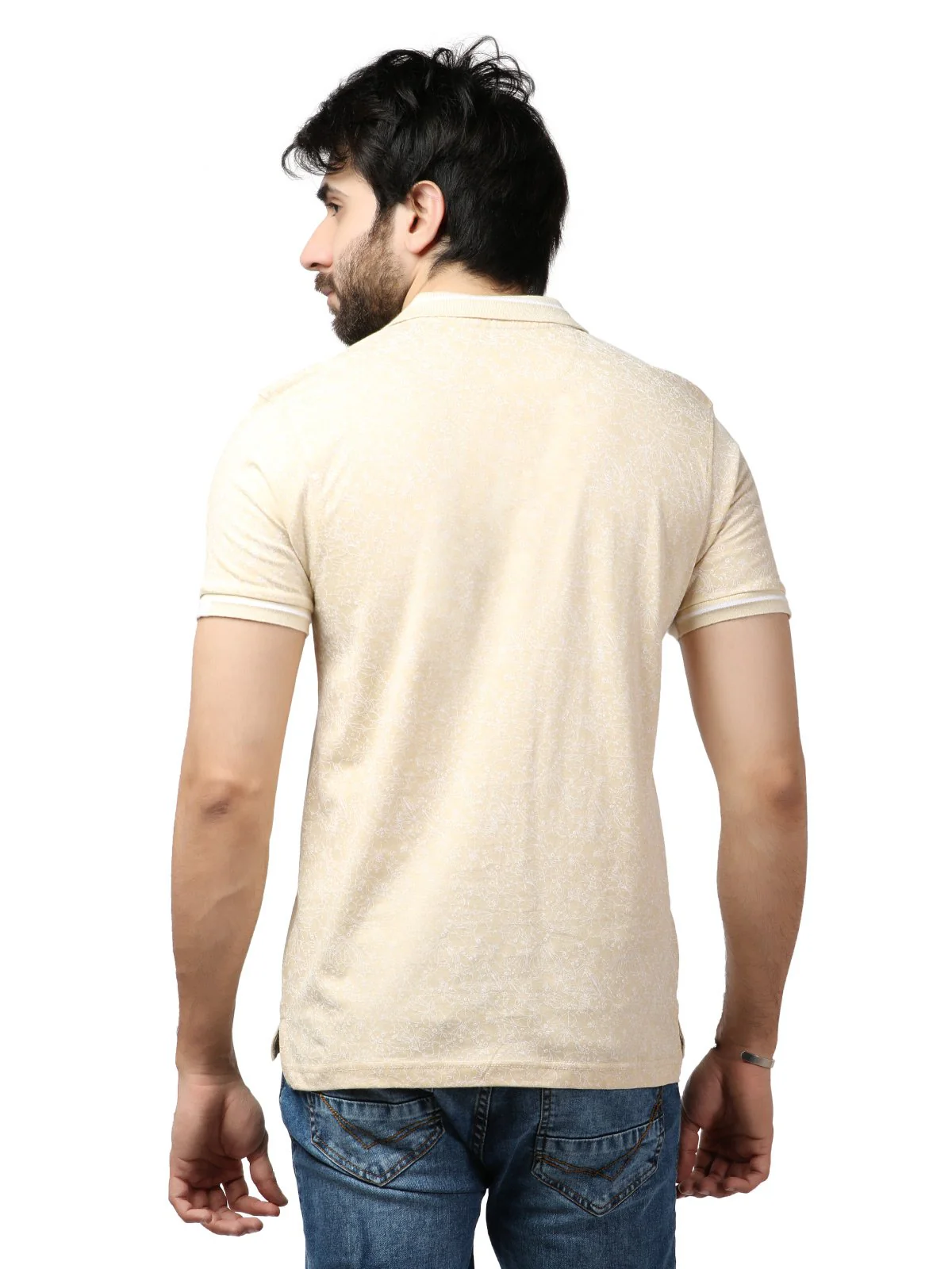 Men's Cream Polo Shirt - EMTPS19-043 - Image 3