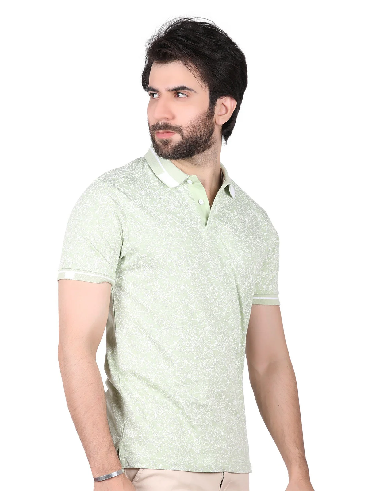 Men's Light Green Polo Shirt - EMTPS19-044 - Image 2