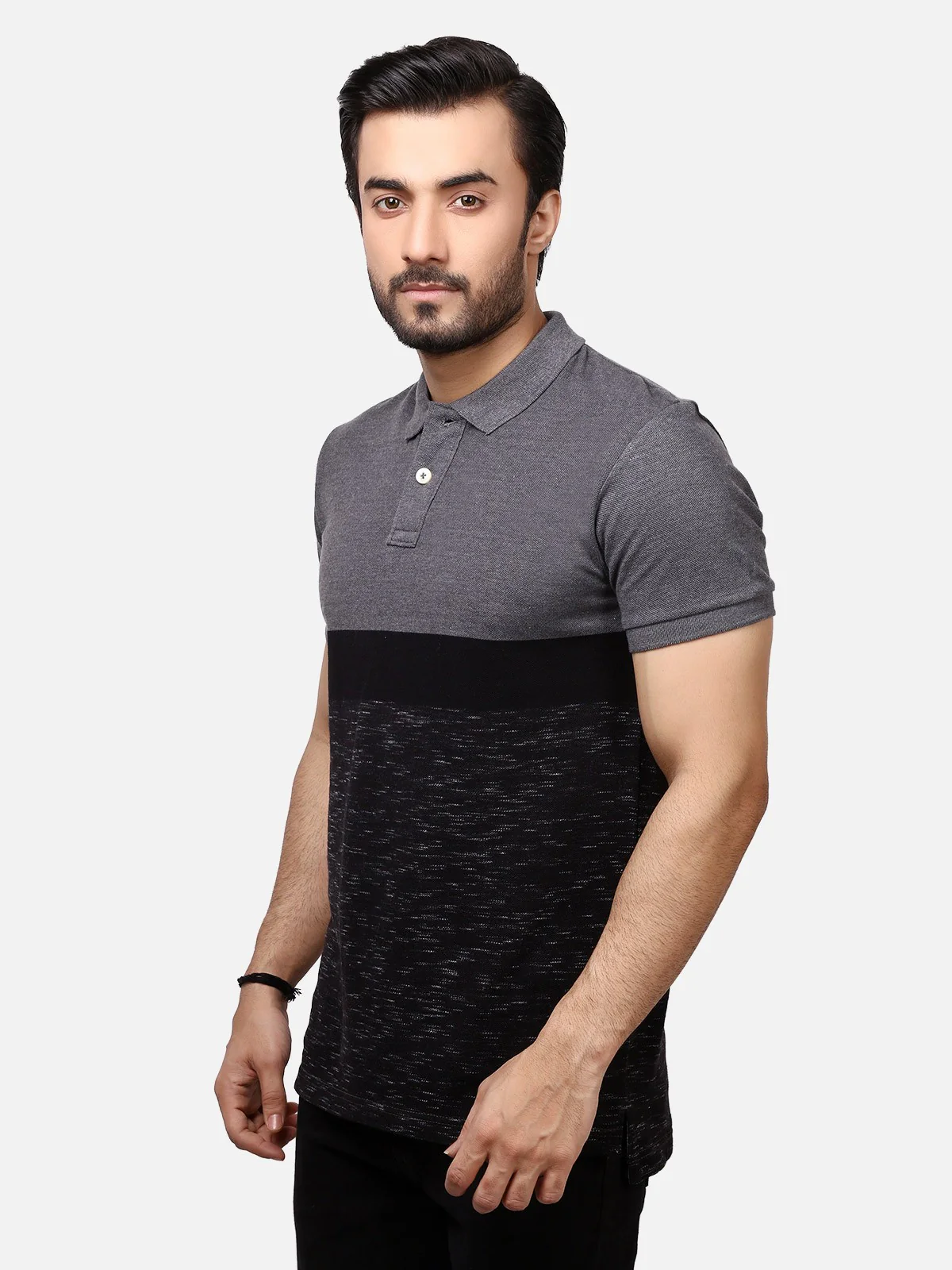 Men's Grey & Black Polo Shirt - EMTPS19-045 - Image 2