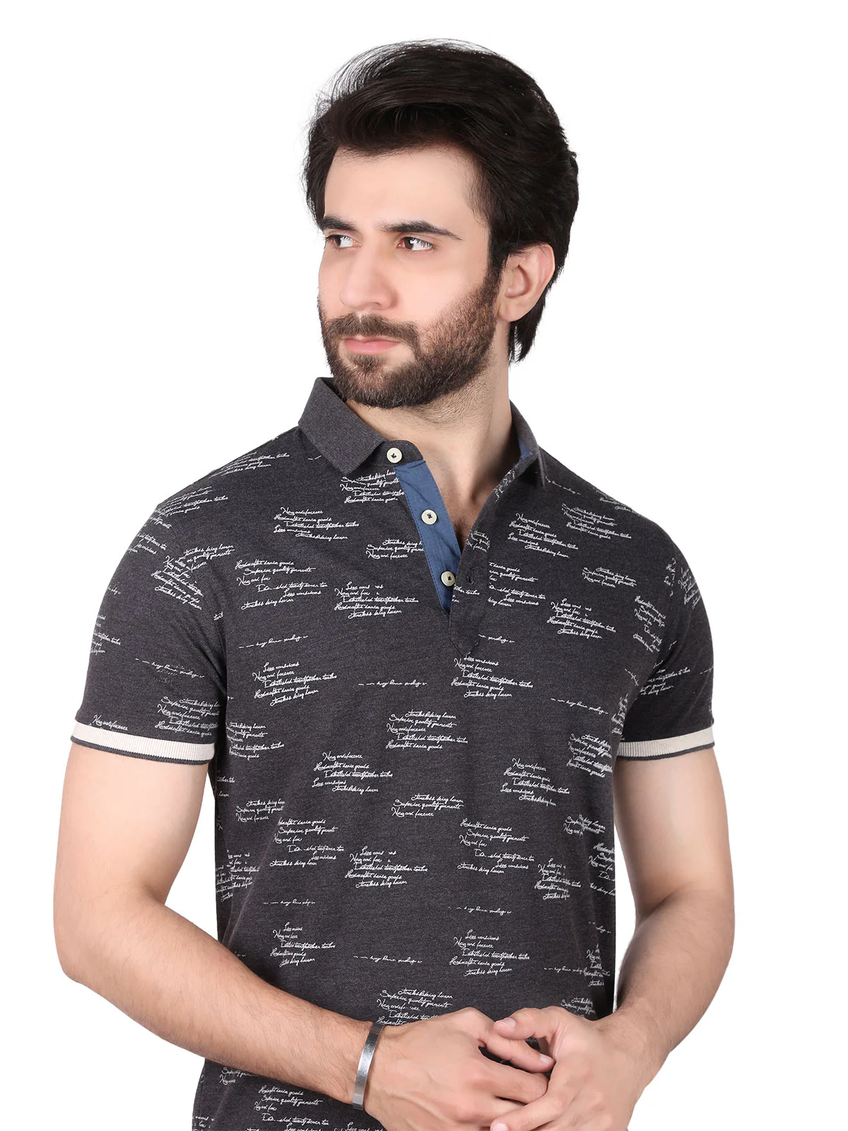 Men's Charcoal Polo Shirt - EMTPS19-047 - Image 2