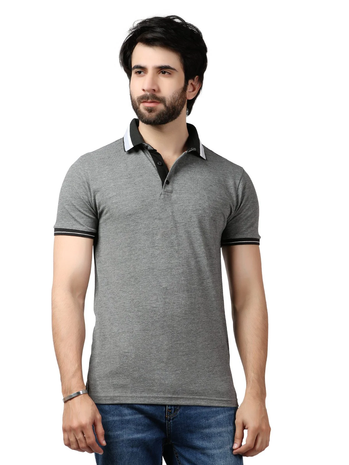 Men's Heather Grey Polo Shirt - EMTPS19-051