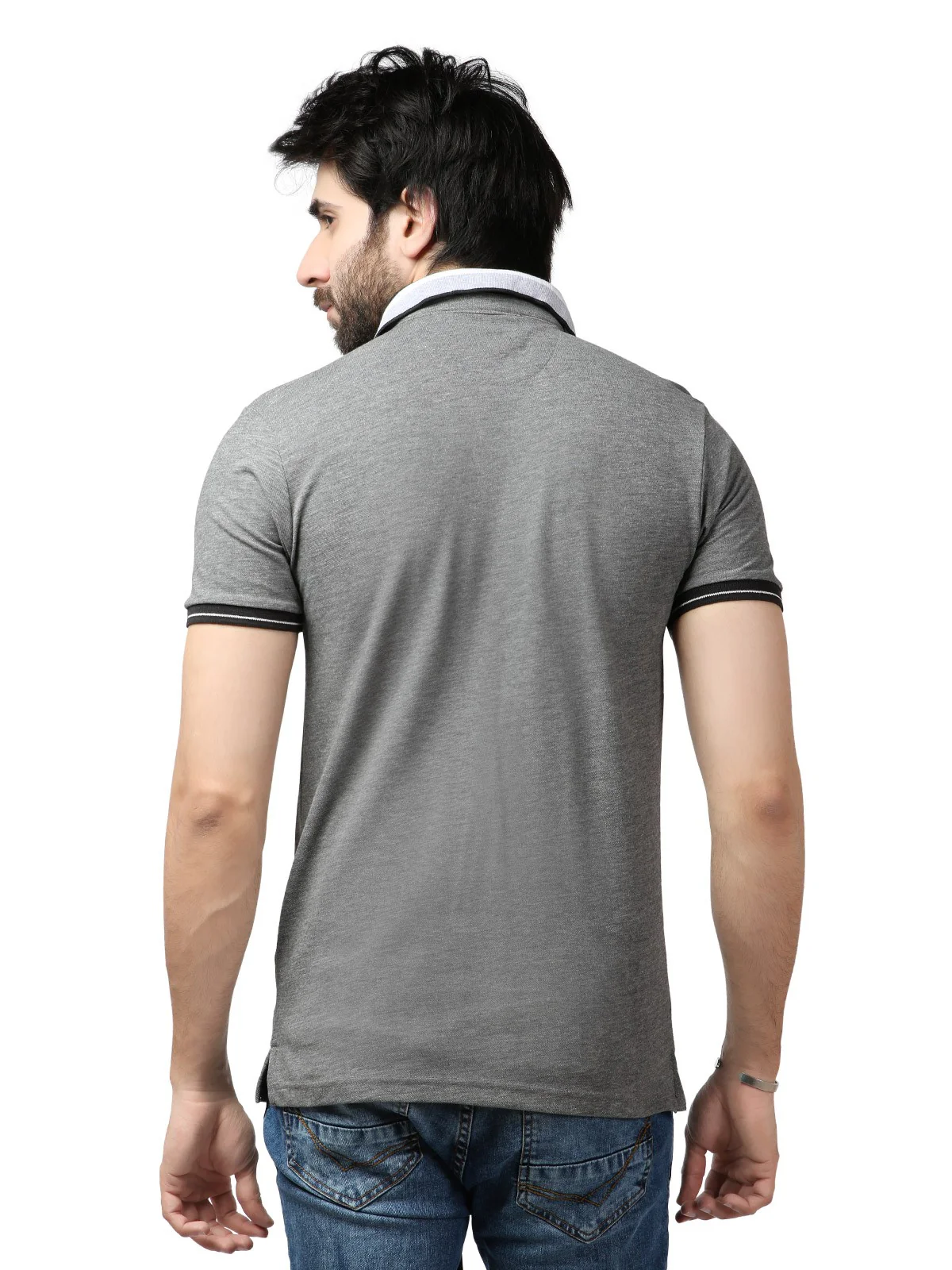 Men's Heather Grey Polo Shirt - EMTPS19-051 - Image 3