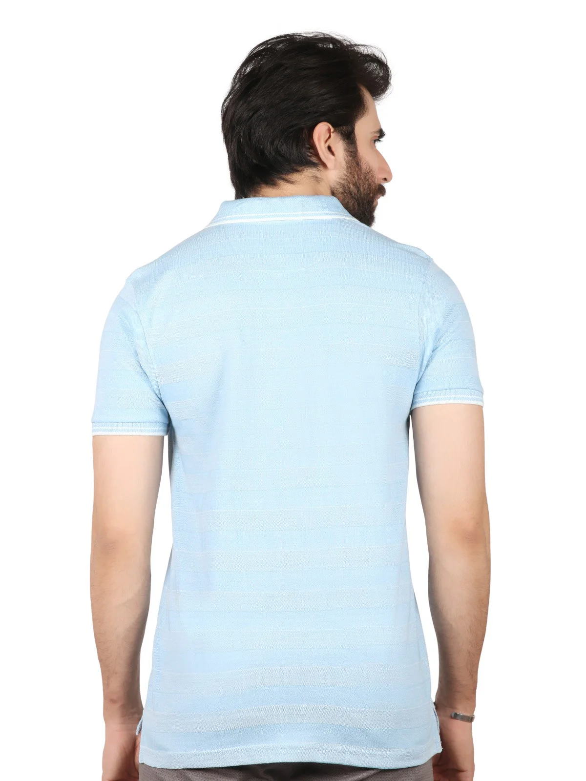 Men's Sky Blue Polo Shirt - EMTPS19-054 - Image 3