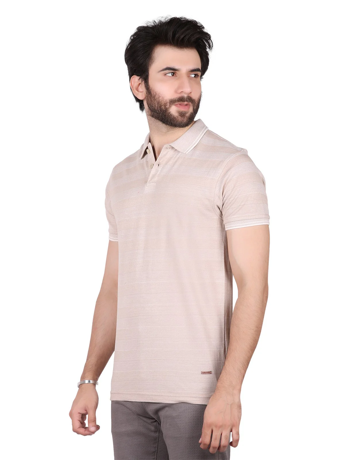 Men's Beige Polo Shirt - EMTPS19-055 - Image 2