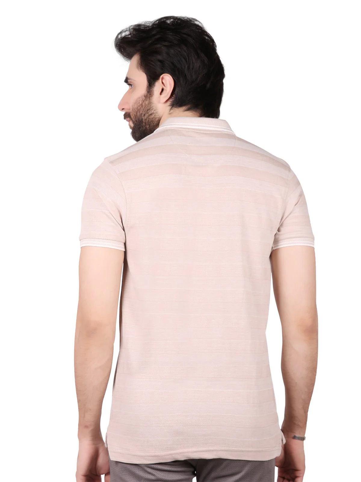 Men's Beige Polo Shirt - EMTPS19-055 - Image 3