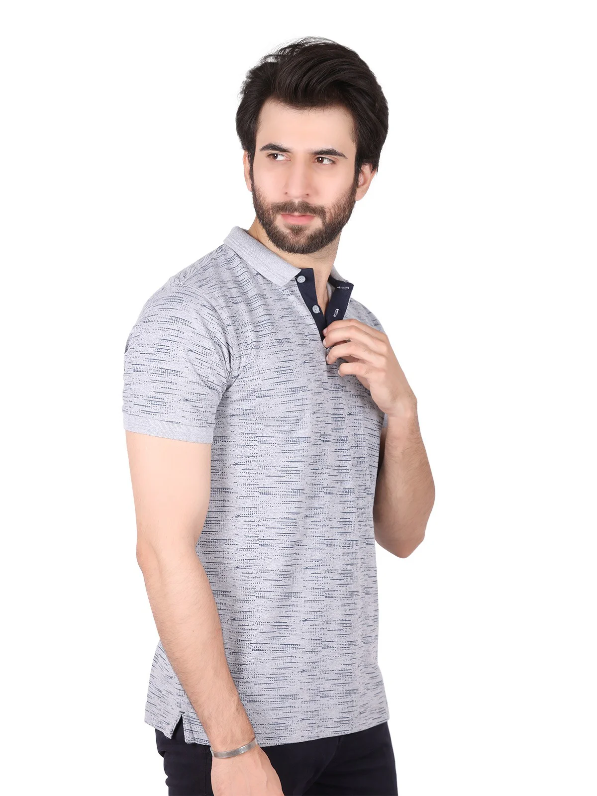 Men's Grey Polo Shirt - EMTPS19-056 - Image 2