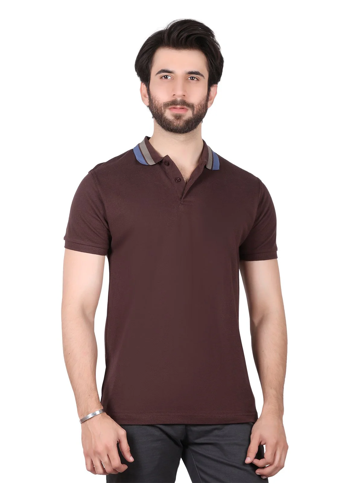 Men's Dark Brown Polo Shirt - EMTPS19-057
