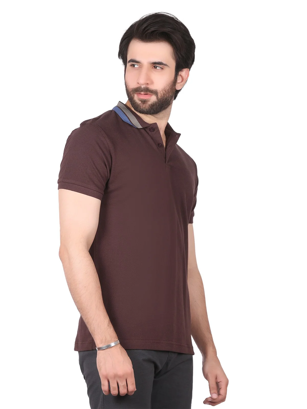 Men's Dark Brown Polo Shirt - EMTPS19-057 - Image 2