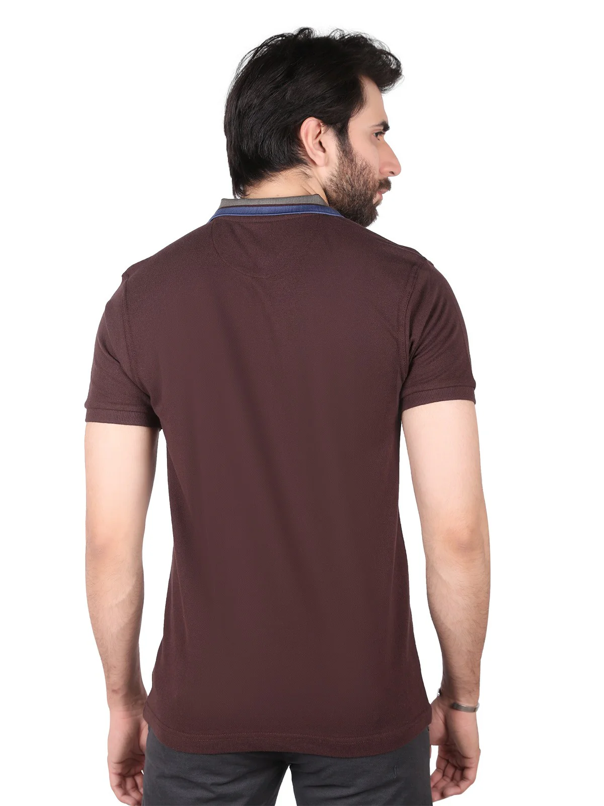 Men's Dark Brown Polo Shirt - EMTPS19-057 - Image 3