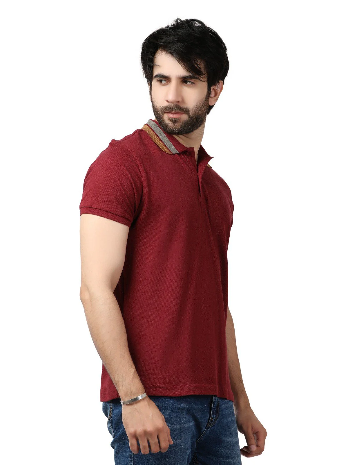 Men's Deep Maroon Polo Shirt - EMTPS19-058 - Image 2