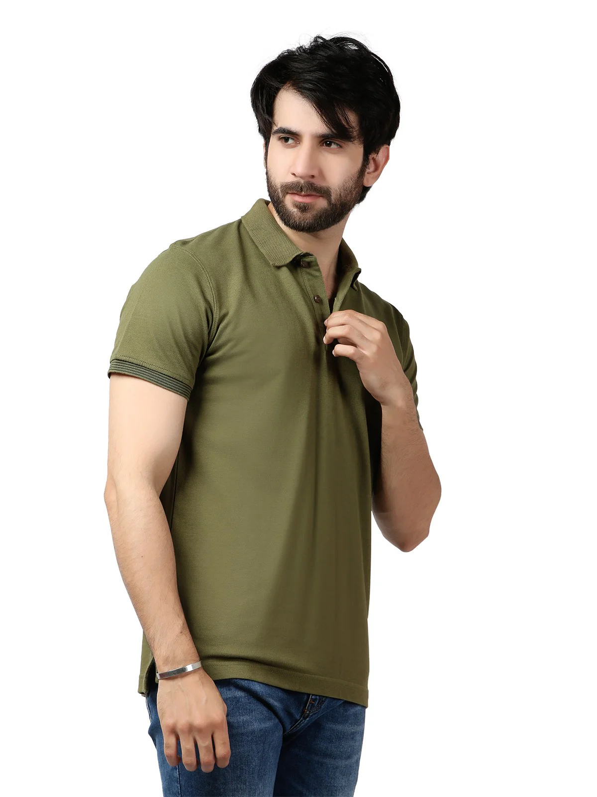 Men's Olive Polo Shirt - EMTPS19-063 - Image 2