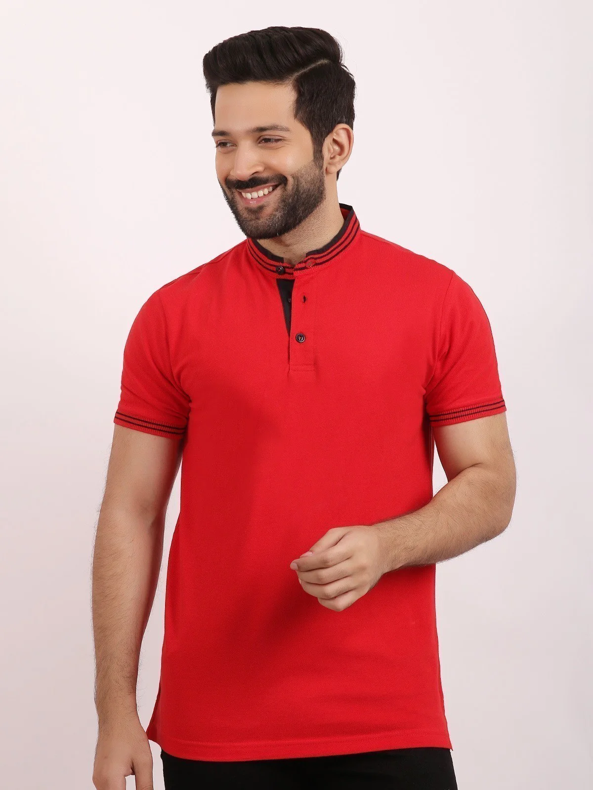 Men's Red Polo Shirt - EMTPS20-009 - Image 3