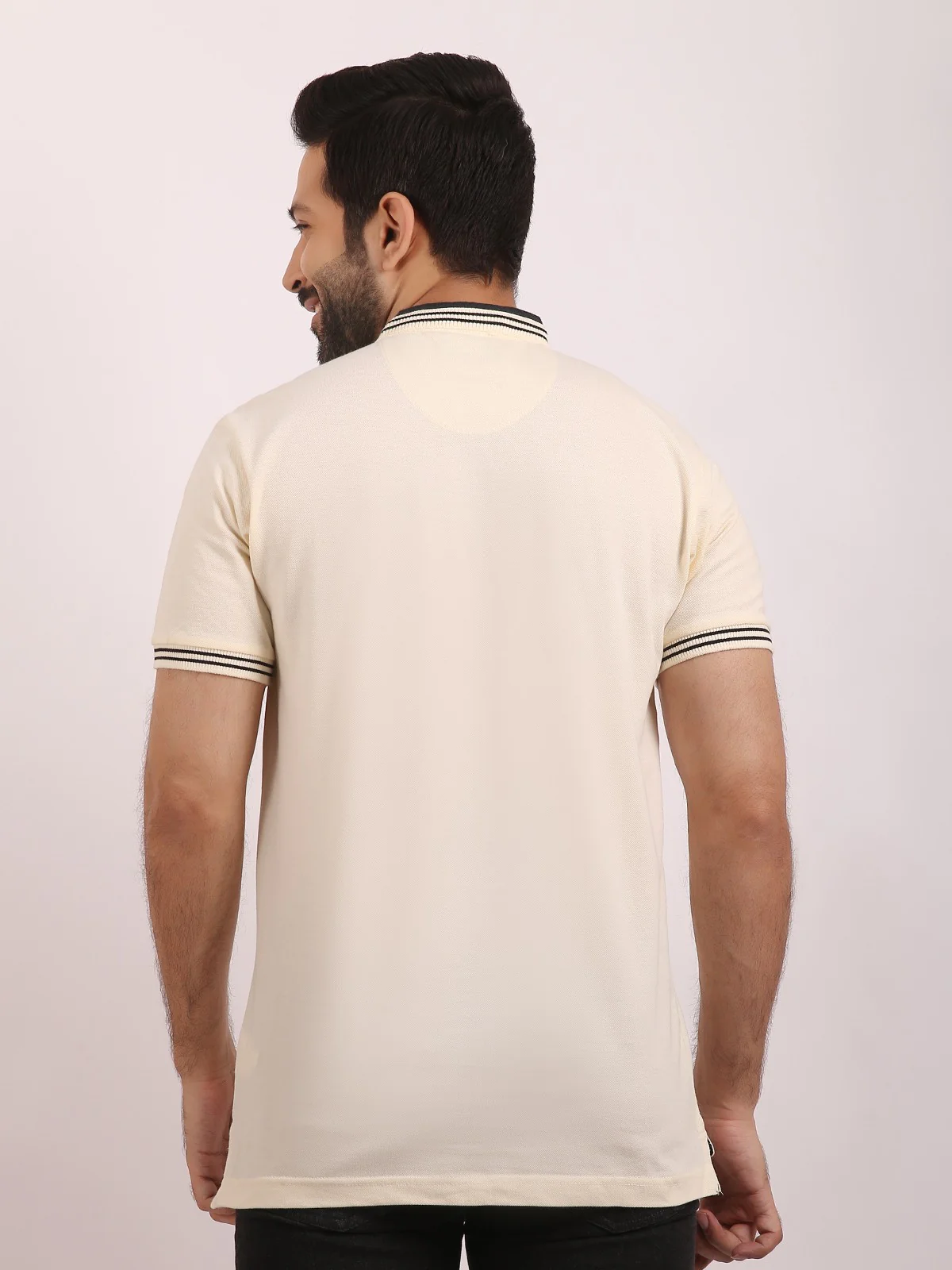 Men's Cream Polo Shirt - EMTPS20-010 - Image 3