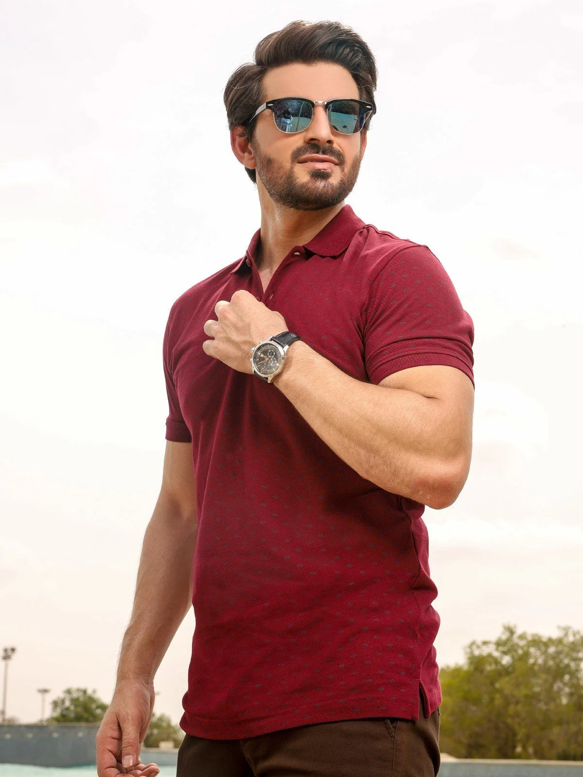 Men's Dark Maroon Polo Shirt - EMTPS20-018 - Image 3