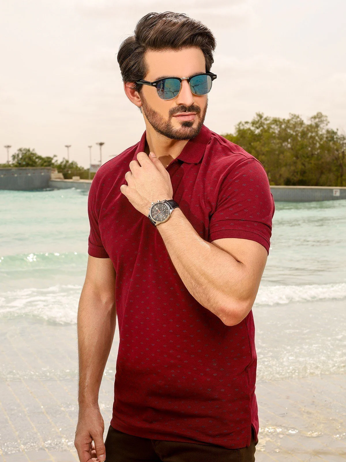 Men's Dark Maroon Polo Shirt - EMTPS20-018 - Image 4