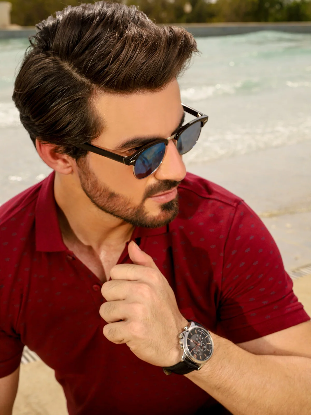 Men's Dark Maroon Polo Shirt - EMTPS20-018 - Image 5