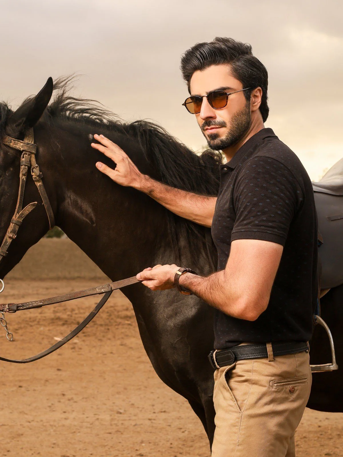 Men's Black Polo Shirt - EMTPS20-019 - Image 3